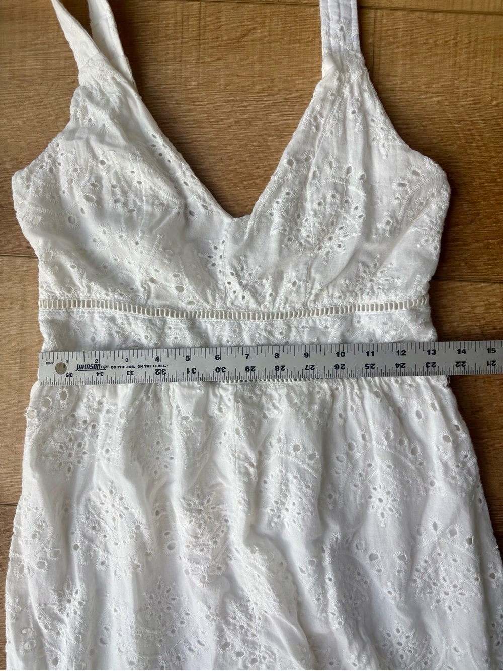 Altar'd State White Eyelet 100% Cotton Midi Coastal Cottage Dress. Size Medium - Picture 9 of 12